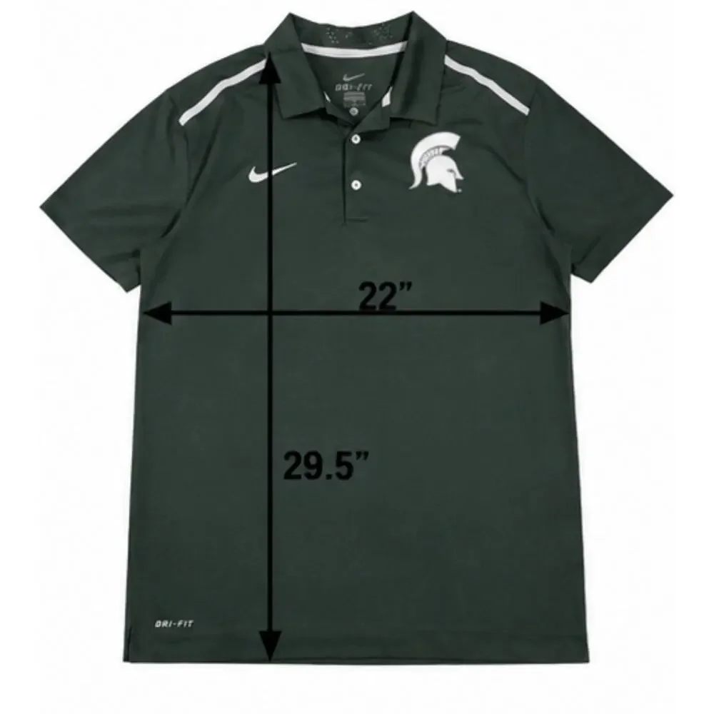 Nike Dri-FIT Michigan State Spartans Polo Shirt Men’s Large Green MSU NCAA